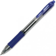 SKILCRAFT Zebra Medium Point Retractable Gel Pen - Medium Pen Point - Black Gel-based Ink - Clear, Blue Barrel - 12 / Dozen