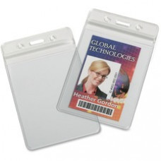 SKILCRAFT Resealable Badge Holders - Vinyl - 25 / Box - Clear