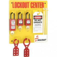 SKILCRAFT Lockout/Tagout Station - 3 / Kit - Yellow