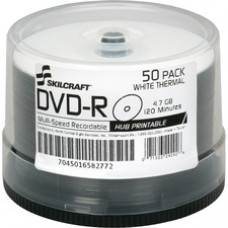 SKILCRAFT DVD Recordable Media - DVD-R - 16x - 4.70 GB - 50 Pack Spindle - TAA Compliant - 120mm - Printable - Laser Printable - 2 Hour Maximum Recording Time