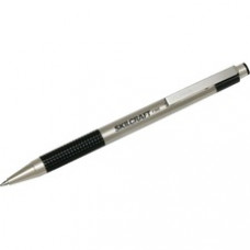 SKILCRAFT Retractable Ballpoint Pen - Fine Pen Point - 1 mm Pen Point Size - Conical Pen Point Style - Retractable - Black Oil Based Ink - Black Stainless Steel Barrel - 2 / Pack - TAA Compliant