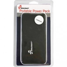 SKILCRAFT Portable Power Pack - For Mobile Device, USB Device - 12000 mAh - 5 V DC Input - 2 x - Black