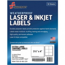 SKILCRAFT Weatherproof Mailing Labels - 3 21/64