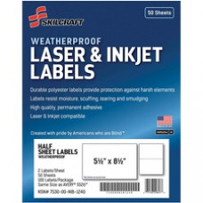 SKILCRAFT Weatherproof Mailing Labels - 5 1/2