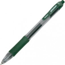 SKILCRAFT Retractable Gel Pen - Medium Pen Point - 0.7 mm Pen Point Size - Conical Pen Point Style - Retractable - Green Water Based, Gel-based Ink - Clear Barrel - 1 Dozen - TAA Compliant
