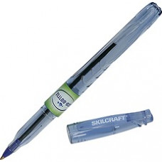 SKILCRAFT Ballpoint Pen - Fine Pen Point - 0.7 mm Pen Point Size - Conical Pen Point Style - Blue - Transparent Blue Barrel - 1 Dozen - TAA Compliant