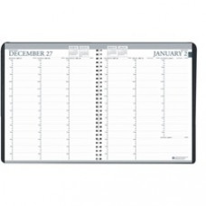 SKILCRAFT Professional Weekly Planner - Weekly - 12 Month - January - December - 7:00 AM to 8:45 PM - 1 Week Double Page Layout - Multi - Paper - Black - 8.5