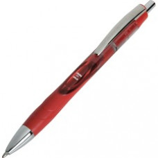 SKILCRAFT Vista Gel Ink Pen - Bold Pen Point - 1 mm Pen Point Size - Conical Pen Point Style - Retractable - Red Gel-based Ink - Transparent Barrel - 1 Dozen