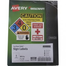 SKILCRAFT Avery Surface Safe Sign Labels - 7