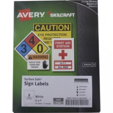 SKILCRAFT Avery Surface Safe Sign Labels - 5