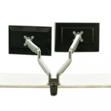 SKILCRAFT Mounting Arm for Monitor - Silver Gray - Height Adjustable - 2 Display(s) Supported - 34