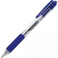 SKILCRAFT SLV-Performer Retractable Ballpoint Pen - Medium Pen Point - 1 mm Pen Point Size - Retractable - Blue - Clear Plastic Barrel - 12 / Dozen