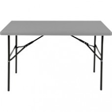 SKILCRAFT Blow-Molded Folding Table - Charcoal Top - Powder Coated Gray Base x 48