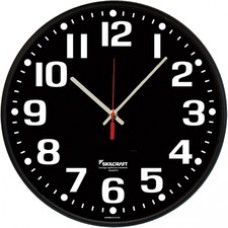 SKILCRAFT High Contrast Quartz Wall Clock - Analog - Quartz - Black Main Dial - Plastic Case - TAA Compliant