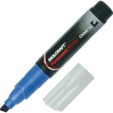 SKILCRAFT Tube Type Permanent Board Marker - Fine Marker Point - Chisel Marker Point Style - Blue - 12 / Dozen