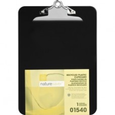 Nature Saver Recycled Plastic Clipboards - 1" Clip Capacity - 8 1/2" x 12" - Heavy Duty - Plastic - Black - 1 / Each