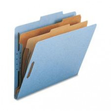Nature Saver 2-Divider Letter Classification Folders - Letter - 8 1/2" x 11" Sheet Size - 2" Fastener Capacity for Folder - 2 Divider(s) - 25 pt. Folder Thickness - Blue - Recycled - 10 / Box