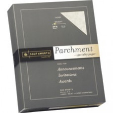 Southworth Laser Print Parchment Paper - Letter - 8 1/2" x 11" - 24 lb Basis Weight - Parchment - 500 / Box - Ivory