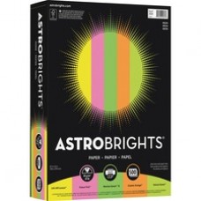 Astrobrights Color Paper - "Neon" 5-Color Assortment - Letter - 8 1/2" x 11" - 24 lb Basis Weight - 500 / Ream - Assorted, Vulcan Green, Martian Green, Pulsar Pink, Lift-off Lemon
