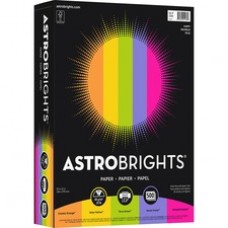 Astrobrights Inkjet, Laser Print Colored Paper - Letter - 8 1/2" x 11" - 24 lb Basis Weight - 500 / Ream - Cosmic Orange, Solar Yellow, Terra Green, Venus Violet, Fireball Fuschia