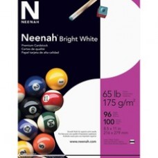 Neenah Card Stock - Letter - 8 1/2" x 11" - 65 lb Basis Weight - Smooth - 100 / Pack - Bright White