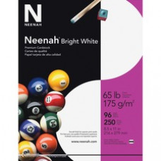 Neenah Printable Multipurpose Card - Letter - 8 1/2" x 11" - 65 lb Basis Weight - Smooth - 250 / Pack - Bright White