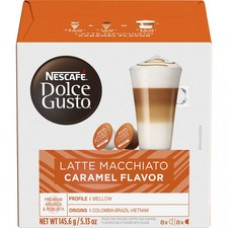 Nescafe Dolce Gusto Pod Latte Macchiato Caramel Coffee - Compatible with Dolce Gusto, Majesto Automatic Coffee Machine - 16 / Box