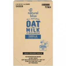 Coffee-Mate Natural Bliss Vanilla Flavor Oat Milk Liquid Creamer Singles - Vanilla Flavor - 0.38 fl oz (11 mL) - 4/Carton - 50 Per Box
