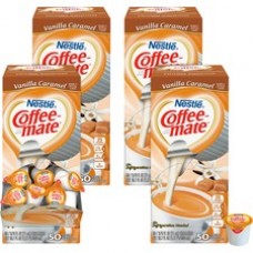 Coffee mate Vanilla Caramel Flavor Liquid Creamer Singles - Vanilla Caramel Flavor - 0.38 fl oz (11 mL) - 200/Carton - 200 Serving