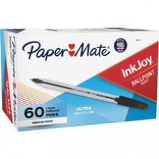 Paper Mate InkJoy Ballpoint Pen - Medium, Ultra Smooth Pen Point - 1 mm Pen Point Size - Black Oil Based Ink - Clear Plastic Barrel - 60 Box