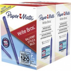 Paper Mate Ballpoint Stick Pens - Medium Pen Point - Blue - 120 / Box