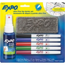 Expo Dry-Erase Marker Kit - Ultra Fine Marker Point - Black, Red, Blue, Purple, Green - 5 / Pack