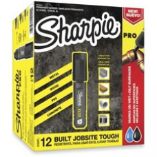 Sharpie PRO Permanent Marker - Chisel Marker Point Style - Black - 12 / Pack