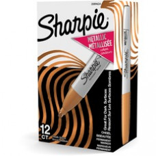 Sharpie Metallic Ink Chisel Tip Permanent Markers - Chisel Marker Point Style - Metallic Brown - 1 Dozen
