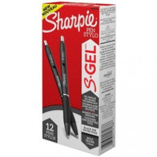 Sharpie S-Gel Pens - 1 mm Pen Point Size - Retractable - Black Gel-based Ink - 12 / Box