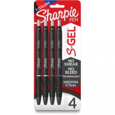 Sharpie S-Gel Pens - 0.7 mm Pen Point Size - Multi Gel-based Ink - Black Barrel - 4 / Pack