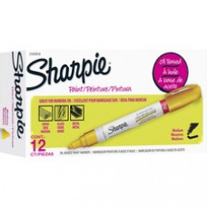 Sharpie Oil-based Paint Markers - Medium Marker Point - Yellow Oil Based Ink - 1 Dozen