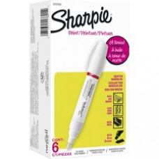 Sharpie Oil-Based Bold Point Paint Markers - Bold Marker Point - White Oil Based Ink - 6 / Pack