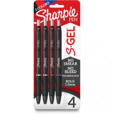 Sharpie S-Gel Pens - 1 mm Pen Point Size - Multi Gel-based Ink - Black Barrel - 4 / Pack