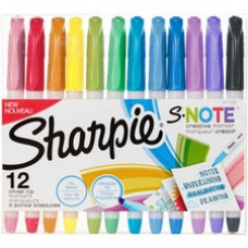 Sharpie S-Note Creative Markers - Chisel Marker Point Style - Assorted - 12 / Pack