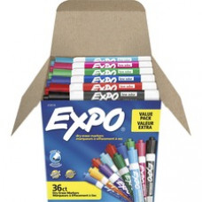 Expo Low-Odor Dry Erase Chisel Tip Markers - Chisel Marker Point Style - Assorted - 36 / Box