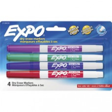 Expo Low-Odor Dry Erase Fine Tip Markers - Fine Marker Point - Assorted Alcohol Based Ink - 4 / Pack