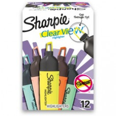 Sharpie Clear View Highlighter - Fine Marker Point - Chisel Marker Point Style - Assorted - Assorted Barrel - 12 / Dozen