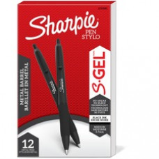 Sharpie S-Gel Pens - Medium Pen Point - 0.7 mm Pen Point Size - Black Gel-based Ink - Matte Black Metal Barrel - 1 Dozen