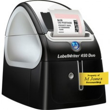 Dymo LabelWriter 450 Duo Direct Thermal Printer - Monochrome - Label Print - 0.8 Second Mono - 600 x 300 dpi - D1 Tape