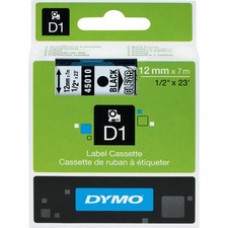 Dymo D1 Electronic Tape Cartridge - 1/2" Width x 23 ft Length - Rectangle - Thermal Transfer - Clear - Polyester - 1 Each