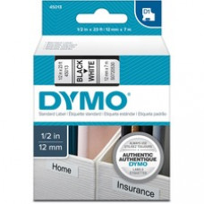 Dymo D1 Electronic Tape Cartridge - 1/2" Width x 22 63/64 ft Length - Thermal Transfer - White - Polyester - 1 Each