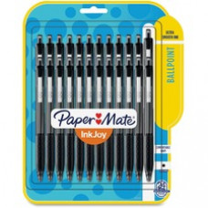 Paper Mate Inkjoy 300 RT Ballpoint Pens - 1 mm Pen Point Size - Black - Black Barrel - 24 / Pack