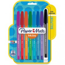 Paper Mate InkJoy 100 RT Pens - Medium Pen Point - 1 mm Pen Point Size - Assorted - Translucent Barrel - 8 / Pack