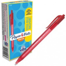 Paper Mate InkJoy 100 RT Pens - Medium Pen Point - 1 mm Pen Point Size - Red - Translucent Barrel - 12 / Dozen